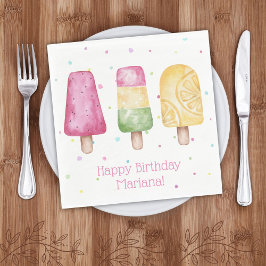 Servilleta De Papel Chicas rosados Fiesta de Cumpleaños de la Popsicle