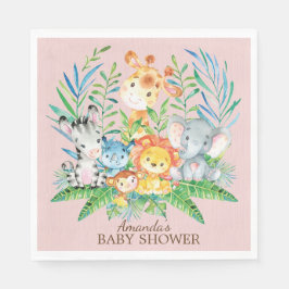 Servilleta De Papel Chicas Safari Jungle Baby Shower Paper