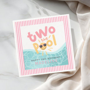 Servilleta De Papel Chicas Verano Genial Dos la Piscina 2do Cumpleaños