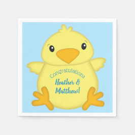 Servilleta De Papel Chick Baby Shower Blue