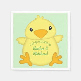 Servilleta De Papel Chick Baby Shower Green