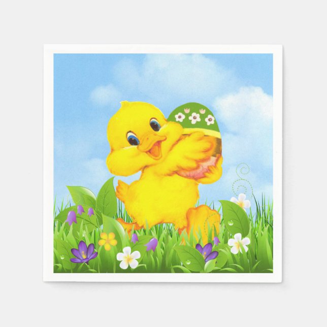 Servilleta De Papel Chick con Huevo de Pascua (Anverso)