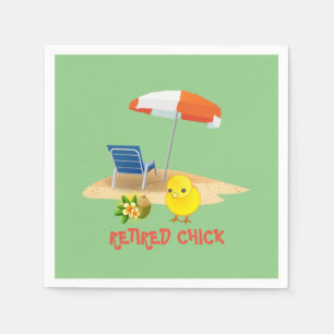 Servilleta De Papel Chick retirado: escena de playa,