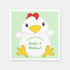 Servilleta De Papel Chicken Baby Shower Green