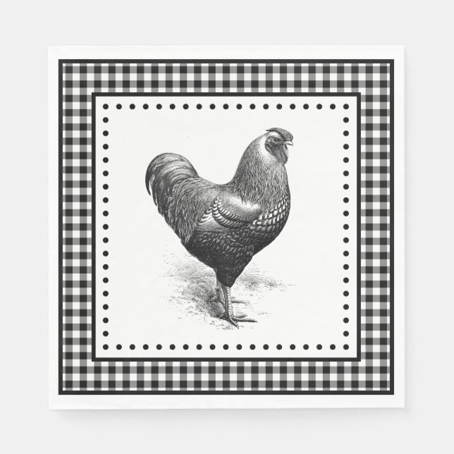 Servilleta De Papel Chicken Gingham (Anverso)