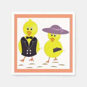 SERVILLETA DE PAPEL CHICKS "HAPPY EASTER"