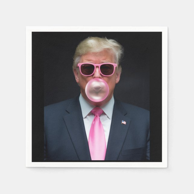 Servilleta De Papel Chicle Rosado Trump Presidente 47 EE. UU. (Anverso)
