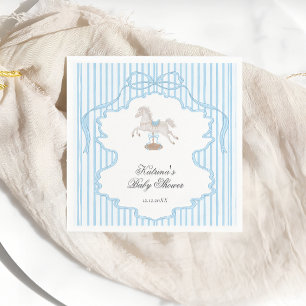 Servilleta De Papel Chico azul de caballo mecedor Baby Shower