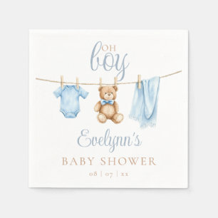 Servilleta De Papel Chico Azul Ropa de Bebé Baby Shower