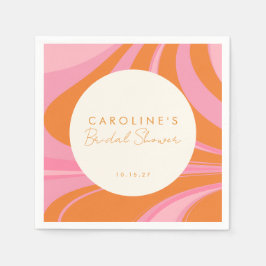 Servilleta De Papel Chico bohemio Rosa Naranja Abstracto Personalizado