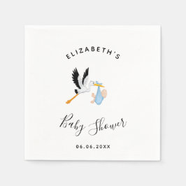 Servilleta De Papel Chico cigüeña azul lindo bebé ducha