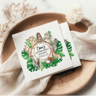 Servilleta De Papel Chico de animales salvajes de la jungla tropical B