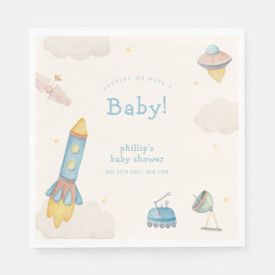 Servilleta De Papel Chico de cohete del espacio exterior boho Baby Sho