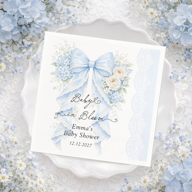 Servilleta De Papel Chico de ducha de bebé en flor azul (Subido por el creador)