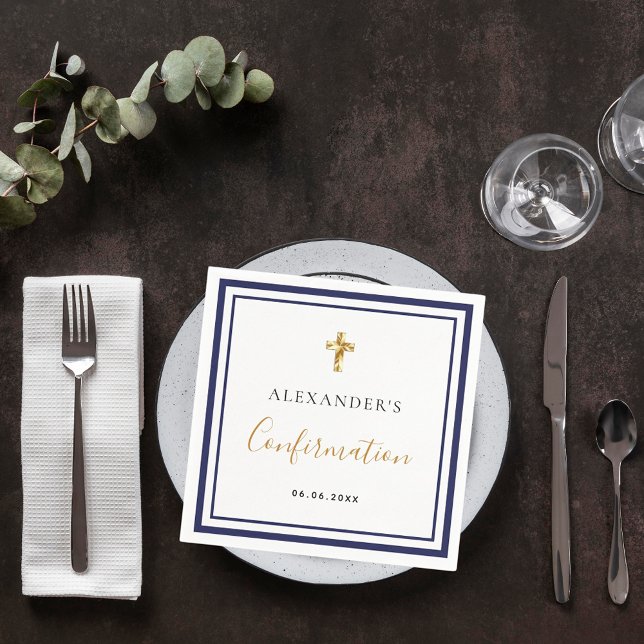 Servilleta De Papel Chico de nombre blanco azul marino de confirmación (Subido por el creador)