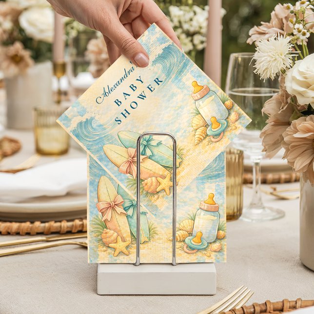 Servilleta De Papel Chico de olas soleadas Baby Shower (Subido por el creador)
