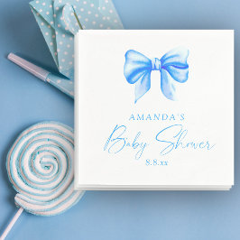 Servilleta De Papel Chico de shower de bebé con lazo azul