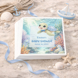 Servilleta De Papel Chico de Tortuga Bajo el Mar Baby Shower
