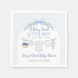 Servilleta De Papel Chico Dulce de Arándanos Baby Shower azul