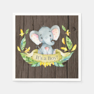 Servilleta De Papel Chico elefante ruso Baby Shower Rústico