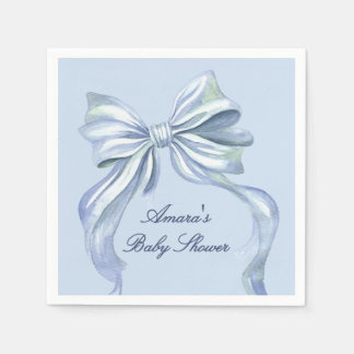Servilleta De Papel Chico Elegante de Arco de Acuarela Azul para Baby