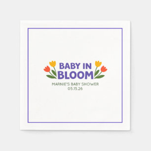 Servilleta De Papel Chico en Flor Atrevido Tulipán Colorido Baby Showe