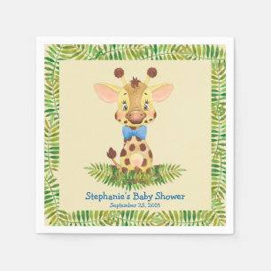 Servilleta De Papel Chico personalizado de la jirafa Safari en Baby Sh
