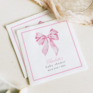 Servilleta De Papel Chico Shower de lazo rosa elegante