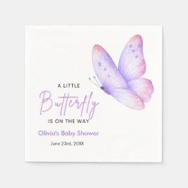 Servilleta De Papel Chico Shower de Mariposa Rosa Púrpura 