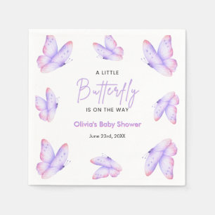 Servilleta De Papel Chico Shower de Mariposa Un Poco Rosa Púrpura