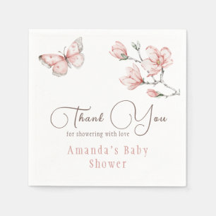Servilleta De Papel Chico Shower Floral Mariposa Rosa Elegante