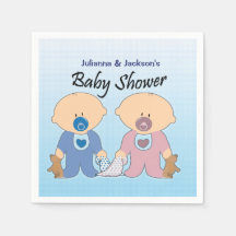 Chico y Chicas gemelos Baby Shower Napkins