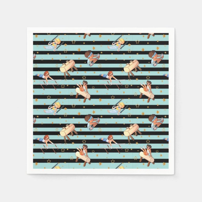 Servilleta De Papel Chicos Gimnasia Anillos Barras Paralelas Pommel Ca (Anverso)