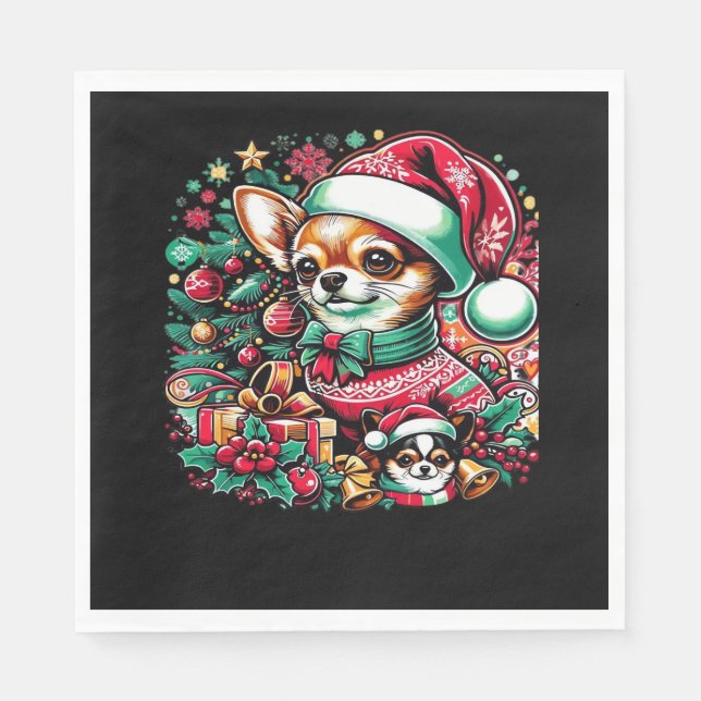 Servilleta De Papel Chihuahua Christmas Cheer! Classic T-Shirt (Anverso)