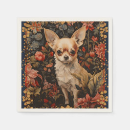 Servilleta De Papel Chihuahua con flores al estilo de William Morris