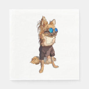 Servilleta De Papel Chihuahua Dog Long Haired Summer Vibes