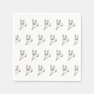 Servilleta De Papel Chihuahua elegante: Arte de línea personalizado