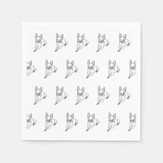 Servilleta De Papel Chihuahua elegante: Arte de línea personalizado