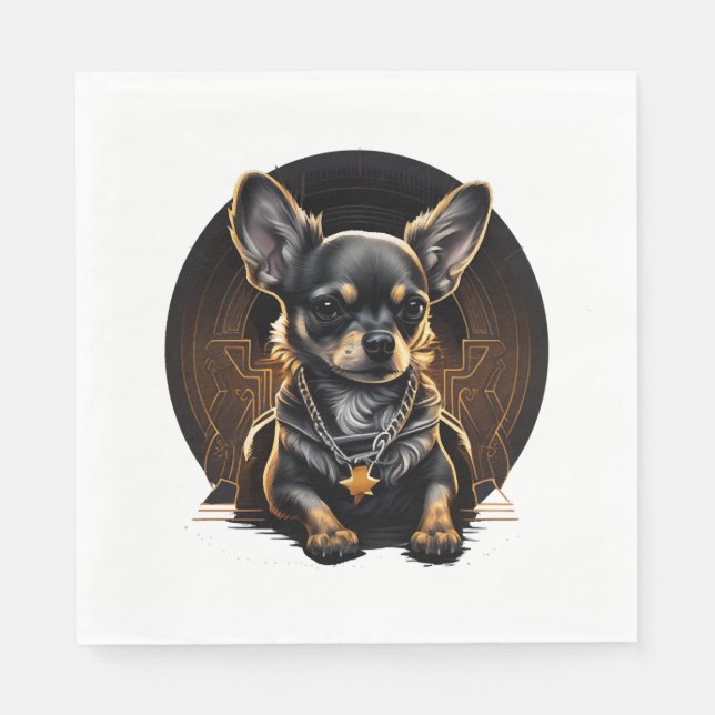 Servilleta De Papel Chihuahua Guay Perro rap Hip-Hop Gangster (Anverso)