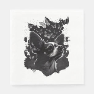 Servilleta De Papel Chihuahua Mariposa Cute Perro Naturaleza Mujeres