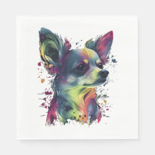 Servilleta De Papel Chihuahua Resumen Pintura Color Cute Perro