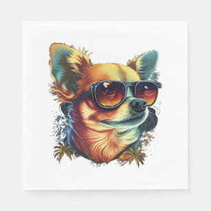 Servilleta De Papel Chihuahua Resumen Pintura Color Cute Perro