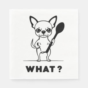 Servilleta De Papel Chihuahua Spoon Surprise Gracioso Arte Perro