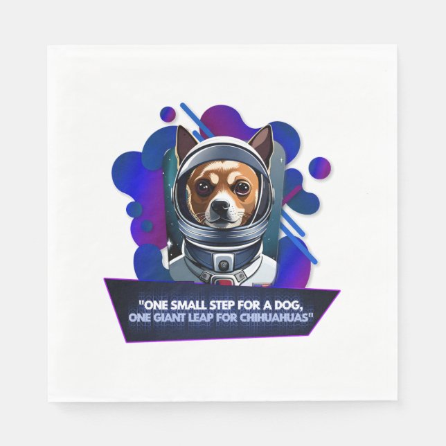 Servilleta De Papel Chihuahua: Un pequeño paso para un perro3 (Anverso)