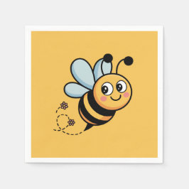 Servilleta De Papel Child-Friendly Bee Mascot with Dotted Trail