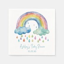 Chimenea de Acuarela para Baby Shower Arcoíris