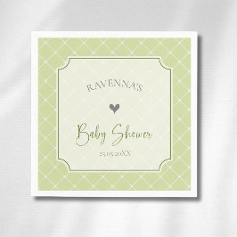 Servilleta De Papel Chimenea de Citricos Verde Diamante Baby Shower