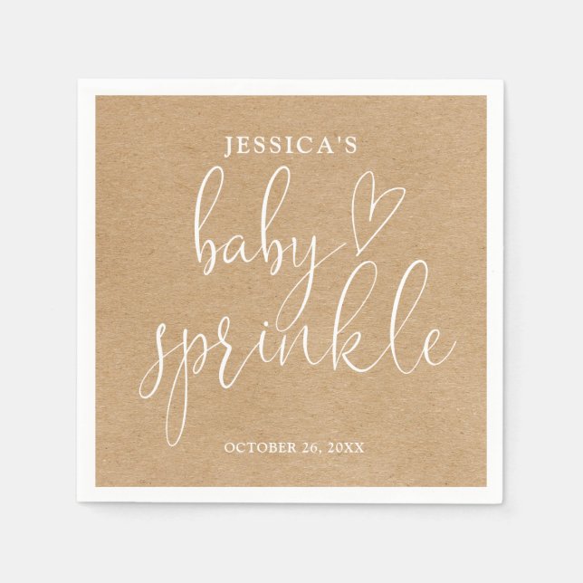 Servilleta De Papel Chimenea rústica kraft neutral para baby sprinkle (Anverso)