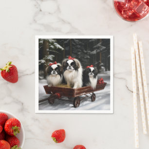 Servilleta De Papel Chin Japonés Nieve Trineo Navidad Decoración