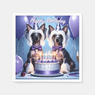 Servilleta De Papel Chinese Crested Birthday